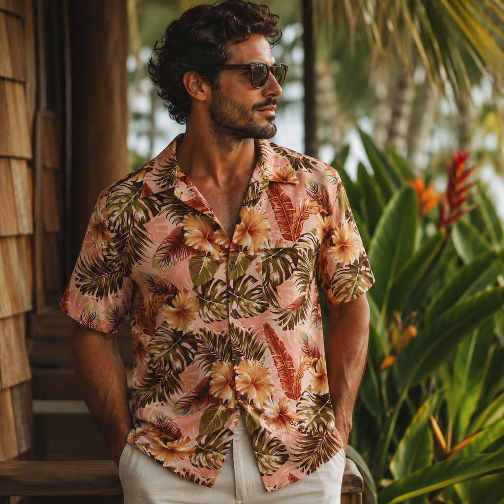 Moearii - Chemise tahitienne fleurs tropicales