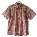 Chemise polynésienne Tévi, tissu et nacres de Tahiti
