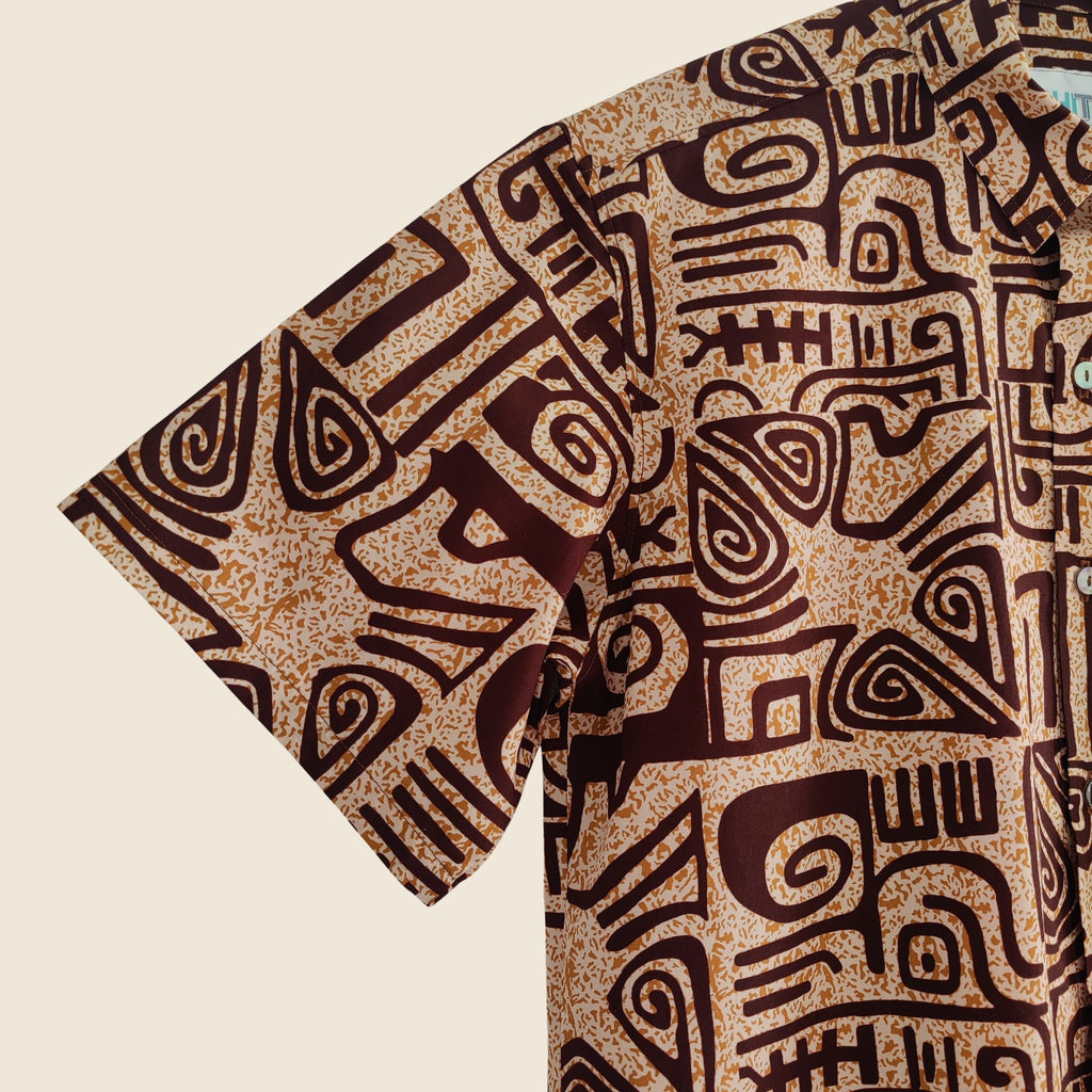 Tamatoa - Chemise tahitienne tatouages traditionnels