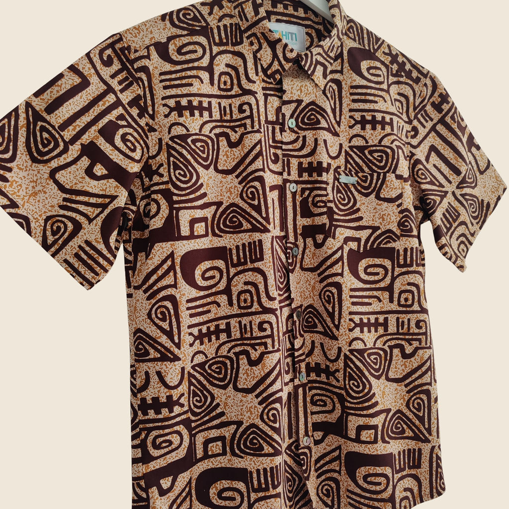 Tamatoa - Chemise tahitienne tatouages traditionnels