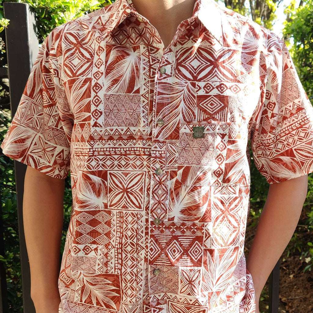 Tévi - Chemise tahitienne tatouages polynésiens