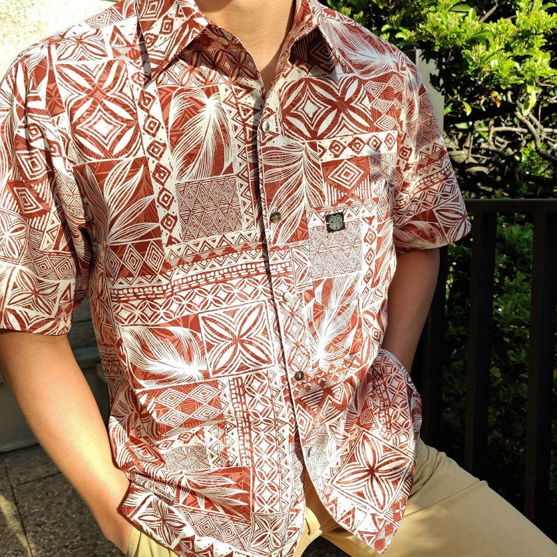 Tévi - Chemise tahitienne tatouages polynésiens