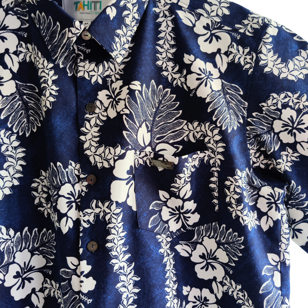 Tiaré Auté - Chemise tahitienne fleurs de Tahiti