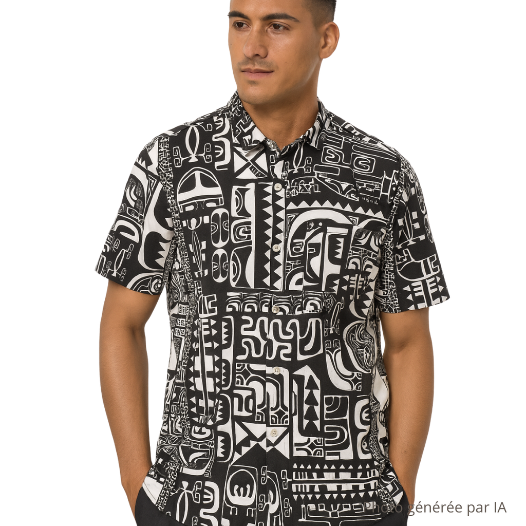 Chemise polynésienne Fenua Tatau, tatouage et tradition