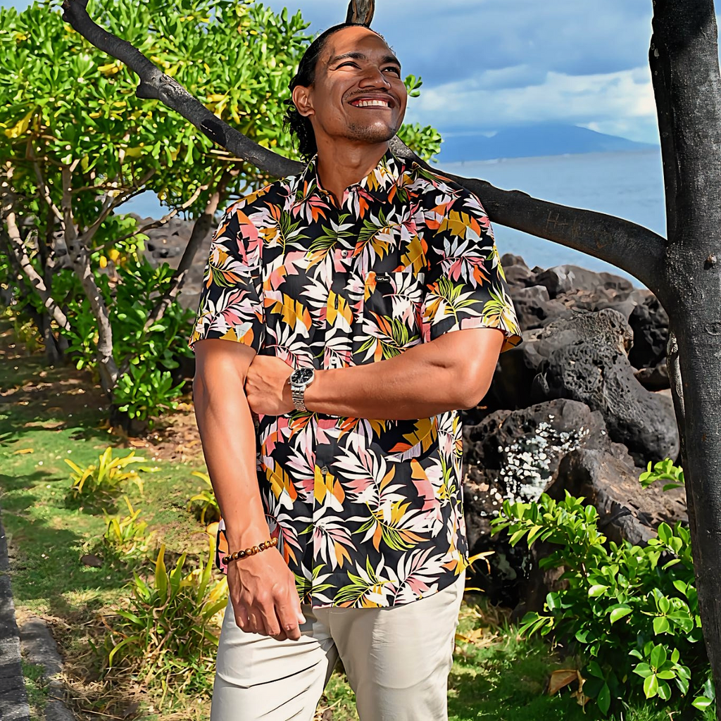 Haumana - Chemise tahitienne fougères de Tahiti