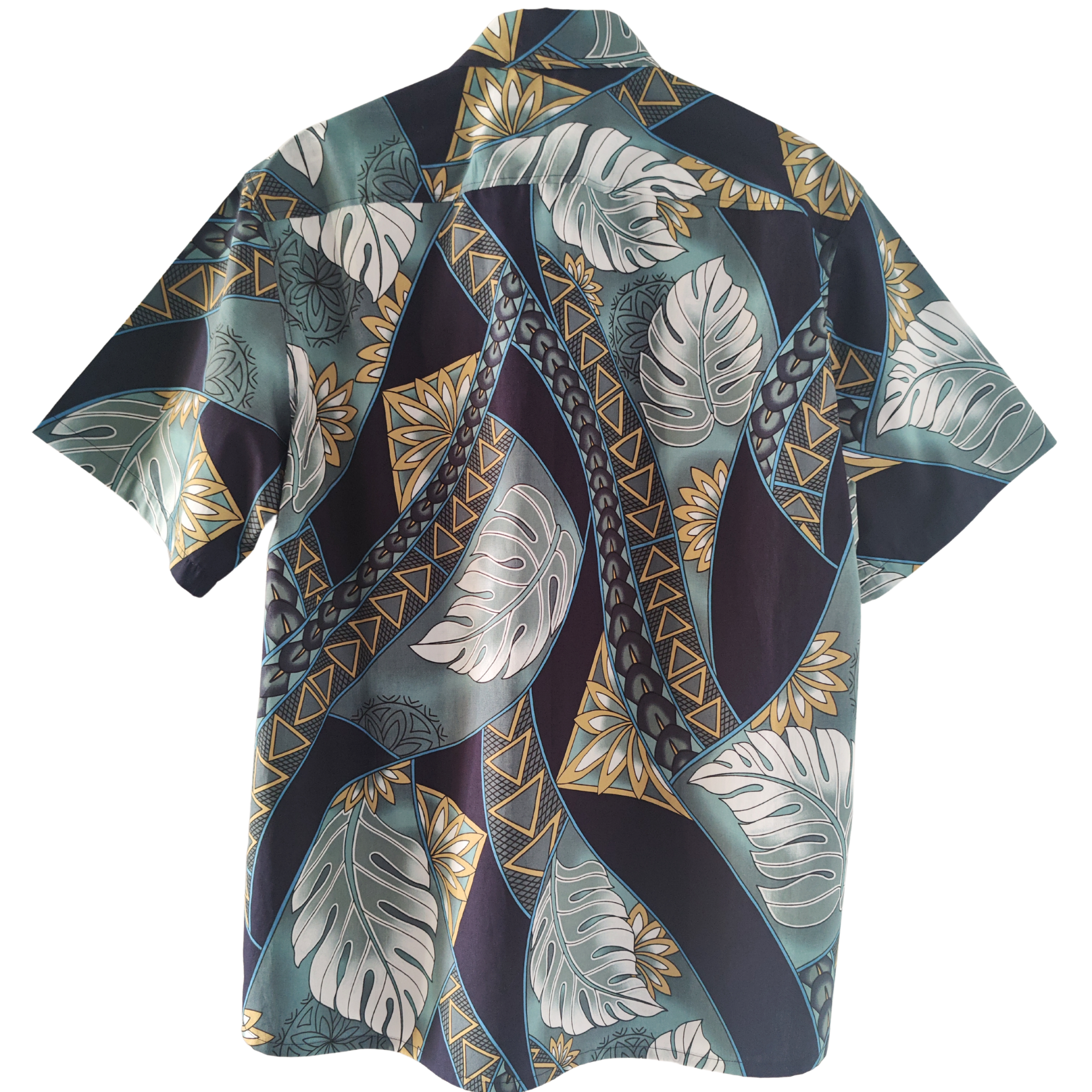 Chemise polynésienne Aitonui, tissu et nacres de Tahiti